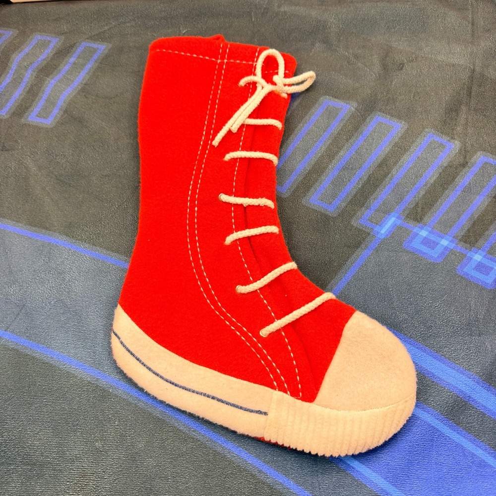 Cracker Barrel Red Sneaker Christmas Stocking Felt High Top Tennis Shoe 16"